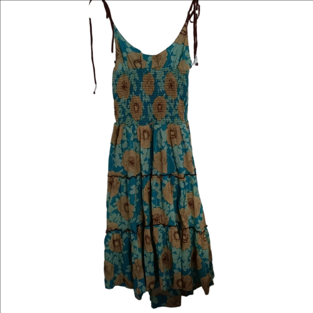 Free People Adriel Floral Print V-Neck Sleeveless Tiered Midi Dress M - Picture 4 of 12